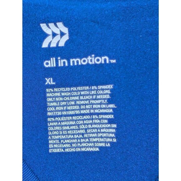 All In Motion Men's Bright Blue Short-Sleeve Polyester Crew-Neck T-Shirt Size XL - Picture 2 of 5